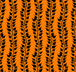 Seamless ivy pattern, floral linear print.