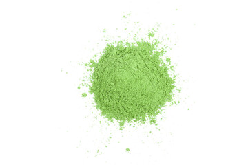 Green matcha tea powder on png. 