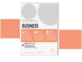 modern business flyer ,clean and designed flyer template,
light orange color flyer 
