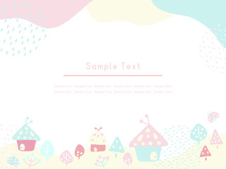 北欧でかわいい春の町並みの背景バナー