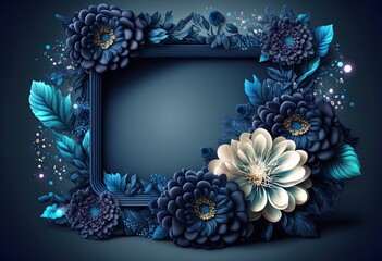 Floral frame illustration with copy space. 