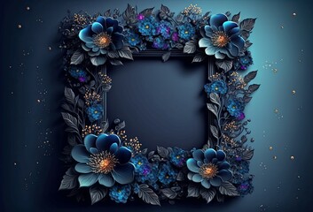 Floral frame illustration with copy space. 