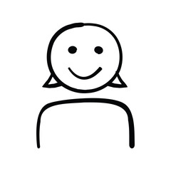 Woman doodle icon vector graphic illustration