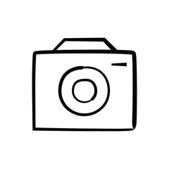 Camera doodle icon vector graphic illustration