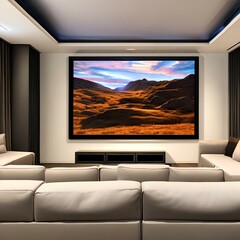 10. A media room with a big screen TV and surround sound system.1, Generative AI