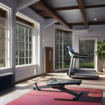 9. A Home Gym With A Treadmill, Weights, And Yoga Mat.2, Generative AI