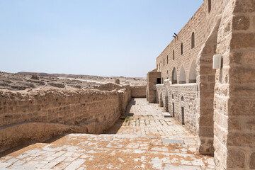 The Muslim shrine - the complex of the grave of the prophet Moses in the old Muslim cemetery, near Jerusalem, in Israel