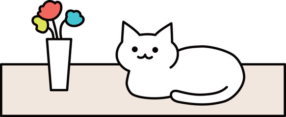 シンプルな猫のイラスト