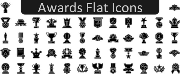 Awards flat icons set. Web icon set. Website set icon vector.