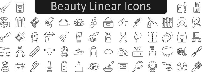 Beauty linear icons set. Web icon set. Website set icon vector.