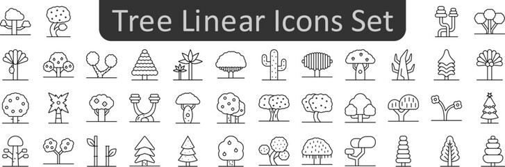 Tree linear icons set. Web icon set. Website set icon vector.