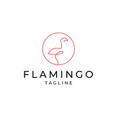 Flamingo logo icon design template flat