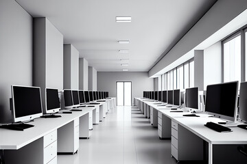 3d render of an empty office