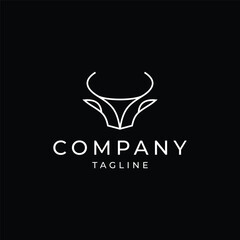 Bull head logo vector icon design template