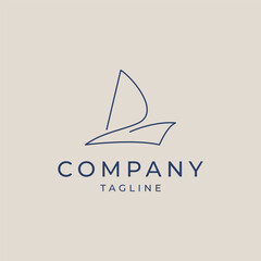 Sailboat logo design Vector template