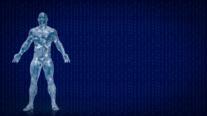 The human and digital background for sci or technology concept 3d rendering