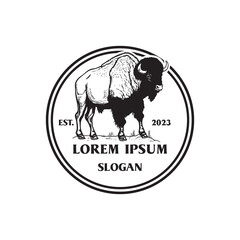 buffalo logo , animal logo vector