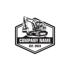 Fototapeta premium excavators logo , bulldozer logo vector