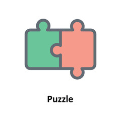 Puzzle Vector Fill Outline Icons. Simple stock illustration stock