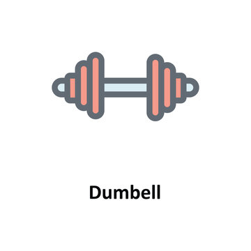 Dumbell Vector Fill Outline Icons. Simple stock illustration stock