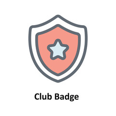 Club Badge Vector Fill Outline Icons. Simple stock illustration stock