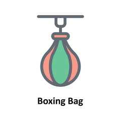 Boxing Bag Vector Fill Outline Icons. Simple stock illustration stock