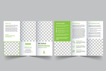 Real estate business trifold brochure template. Modern, Creative and Professional tri fold brochure vector design. Simple and minimalist promotion Design