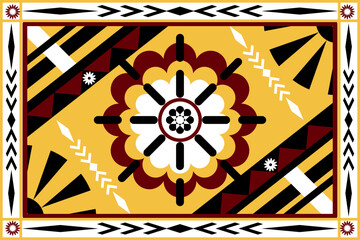 Colorful geometric ethnic seamless pattern designed for background, wallpaper, traditional clothing, carpet, curtain, and home decoration.