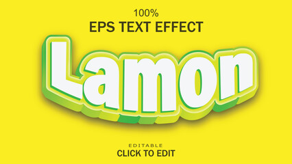 lemon 3d text effect design