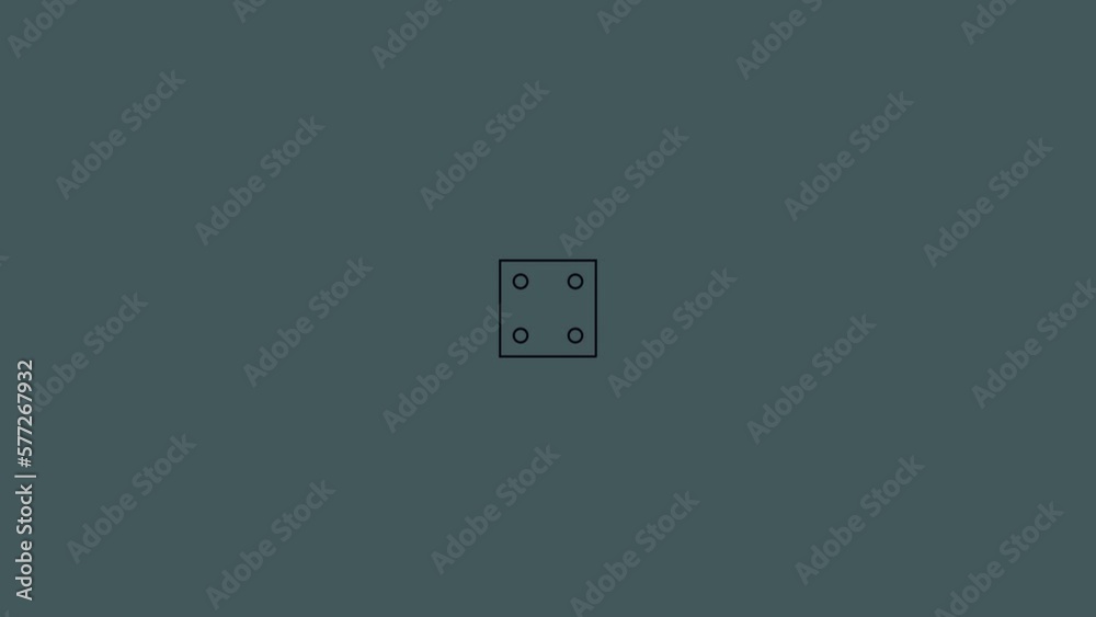 Wall mural animated hud infographic element square with four dots.