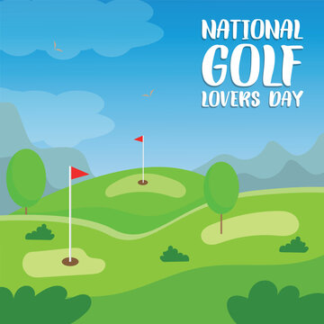 National Golf Lovers Day. Design suitable for greeting card poster and banner