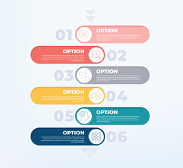 6 process step infographic template. 6 step diagram business line.