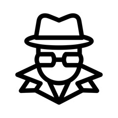 detective man icon or logo isolated sign symbol vector illustration - high quality black style vector icons
