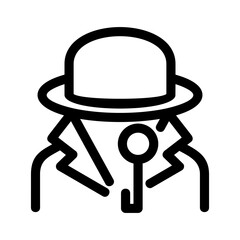 detective man icon or logo isolated sign symbol vector illustration - high quality black style vector icons
