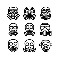 gas mask icon or logo isolated sign symbol vector illustration - high quality black style vector icons
