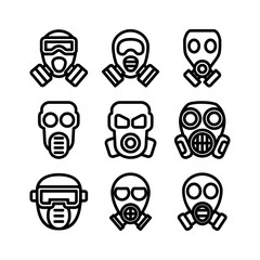 gas mask icon or logo isolated sign symbol vector illustration - high quality black style vector icons
