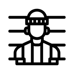 prisoner icon or logo isolated sign symbol vector illustration - high quality black style vector icons
