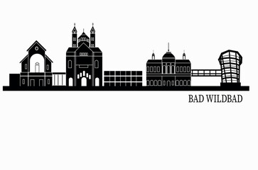 bad Wildbad Germany city skyline vector