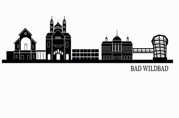 Fototapeta premium bad Wildbad Germany city skyline vector