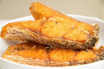 A plate of delicious cooked grouper fish.