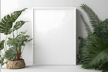 frame mockup in modern minimalist interior