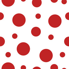 Red circles of various sizes. Seamless pattern.
