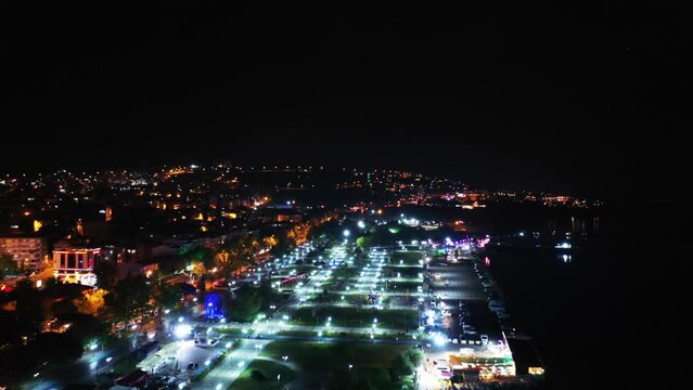 Aerial view of Tekirdag City landscape. 4K Footage in Turkey
