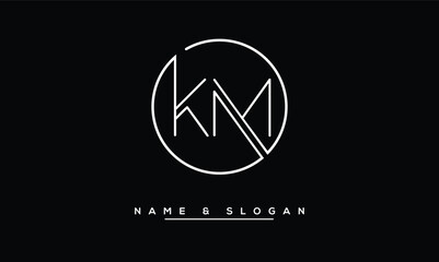 KM,  MK,  K,  M   Abstract  Letters  Logo  Monogram