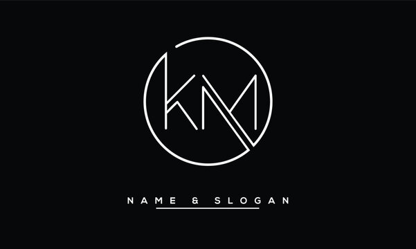 KM,  MK,  K,  M   Abstract  Letters  Logo  Monogram