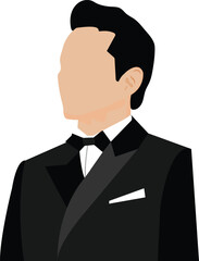 businessman silhouette in tuxedo vector