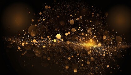 Fototapeta na wymiar golden glitter lights isolated on dark background
