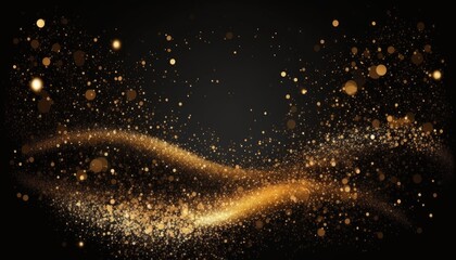 Obraz na płótnie Canvas golden glitter lights isolated on dark background