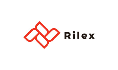 Logo vector minimalist red color design leaf icon unique modern