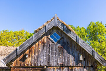 Gable on an old wooden barn